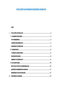 考古文博行业市场需求与投资潜力深度分析