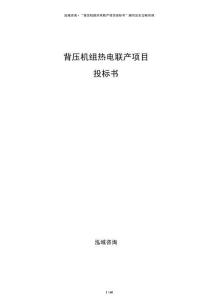 背壓機組熱電聯產項目投標書