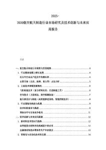 2025-2030航空航天制造行業市場研究及技術創新與未來應用報告