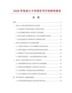 2026年免封口卡夹项目可行性研究报告