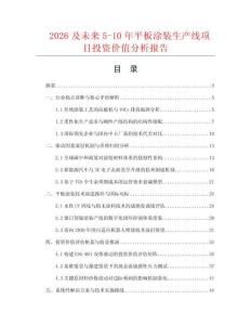2026及未來5-10年平板涂裝生產線項目投資價值分析報告
