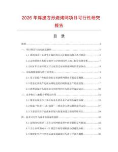 2026年焊接方形燒烤網(wǎng)項(xiàng)目可行性研究報(bào)告