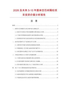 2026及未來5-10年圓體空芯間隔柱項目投資價值分析報告