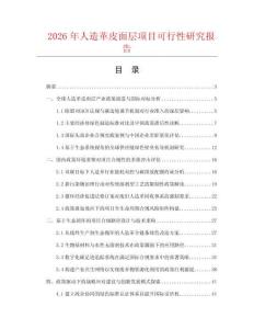 2026年人造革皮面层项目可行性研究报告