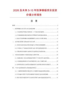2026及未來5-10年防彈鋼板項目投資價值分析報告