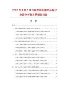 2026及未来5年中国花样铝模市场现状数据分析及前景预测报告