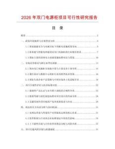 2026年雙門電源柜項目可行性研究報告