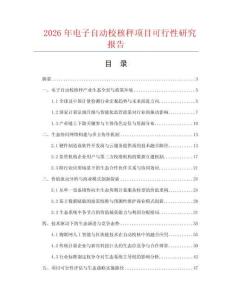 2026年电子自动校核秤项目可行性研究报告