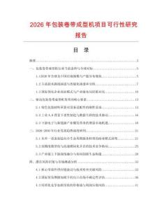 2026年包装卷带成型机项目可行性研究报告
