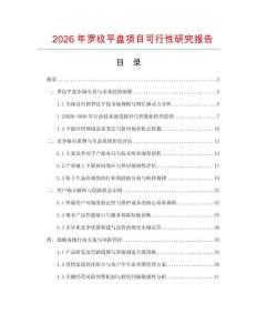 2026年罗纹平盘项目可行性研究报告