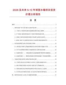 2026及未來5-10年球型水箱項目投資價值分析報告