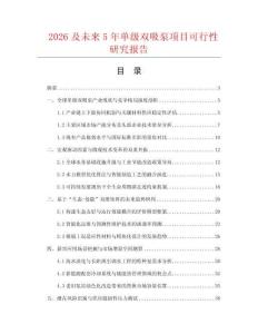 2026及未來5年單級雙吸泵項目可行性研究報告