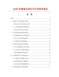 2026年葛果冻项目可行性研究报告