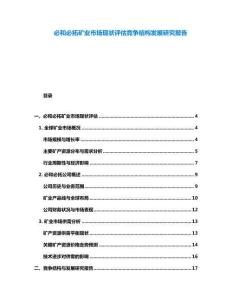 必和必拓礦業(yè)市場現(xiàn)狀評估競爭結(jié)構(gòu)發(fā)展研究報告