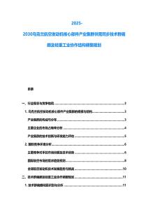 2025-2030烏克蘭航空發(fā)動機核心部件產(chǎn)業(yè)集群供需同步技術群偏頗及輕重工業(yè)協(xié)作結構調(diào)整規(guī)劃