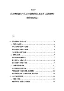 2025-2030全智能電網行業市場分析及發展趨勢與投資管理策略研究報告