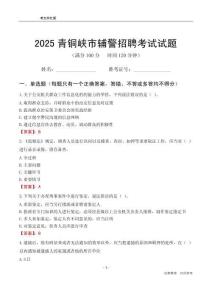 2025青铜峡辅警考试试题
