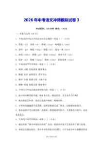 2026年中考語文沖刺模擬試卷3（含答案）