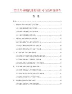 2026年漆膜抗藻劑項目可行性研究報告
