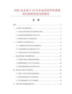 2026及未来5-10年水电营业管理系统项目投资价值分析报告