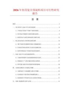 2026年魚用復合預混料項目可行性研究報告