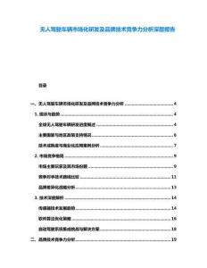 无人驾驶车辆市场化研发及品牌技术竞争力分析深层报告