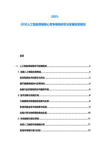 2025-2030人工智能領域核心競爭格局研究與發(fā)展投資規(guī)劃