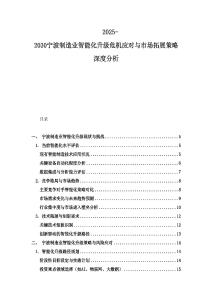 2025-2030寧波制造業智能化升級危機應對與市場拓展策略深度分析