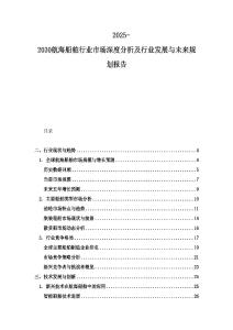 2025-2030航海船舶行業市場深度分析及行業發展與未來規劃報告