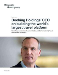 mckinsey -繽客控股首席執行官談打造全球最大旅游平臺 Booking Holdings’ CEO on building the world’s largest travel platform