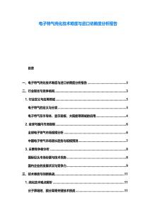 电子特气纯化技术难度与进口依赖度分析报告