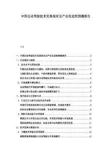 中國自動駕駛技術發展現狀及產業化進程預測報告