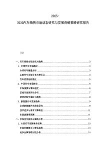 2025-2030汽車銷售市場動態研究與發展營銷策略研究報告