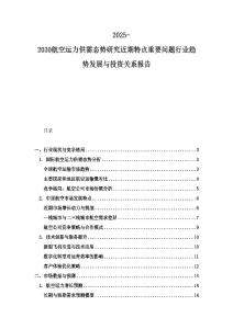 2025-2030航空運力供需態勢研究近期特點重要問題行業趨勢發展與投資關系報告