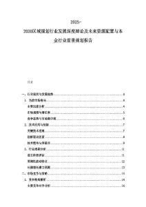 2025-2030區域規劃行業發展深度辯論及未來資源配置與本金行業前景規劃報告