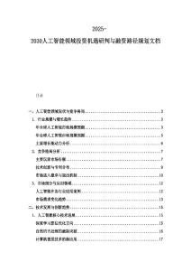 2025-2030人工智能領域投資機遇研判與融資路徑規劃文檔
