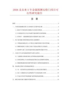 2026及未來5年金屬探測安檢門項目可行性研究報告
