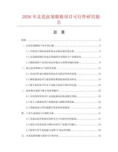 2026年北芪抗皱膜粉项目可行性研究报告