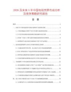 2026及未来5年中国电视荧屏市场分析及竞争策略研究报告