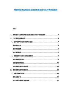 物聯網技術應用現狀及商業發展潛力市場評估研究報告