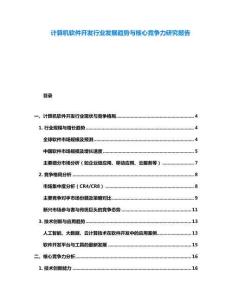 計算機軟件開發行業發展趨勢與核心競爭力研究報告