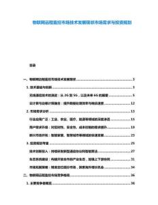 物聯網遠程監控市場技術發展現狀市場需求與投資規劃
