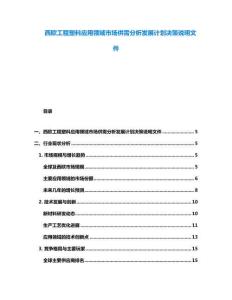 西歐工程塑料應(yīng)用領(lǐng)域市場供需分析發(fā)展計(jì)劃決策說明文件