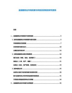 金融服務業市場拓展與風險投資規劃研究報告