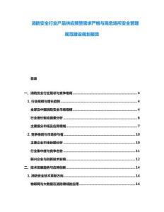 消防安全行業產品供應預警需求嚴格與高危場所安全管理規范建設規劃報告