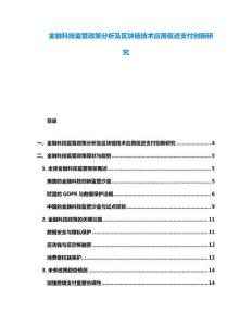 金融科技監(jiān)管政策分析及區(qū)塊鏈技術(shù)應(yīng)用促進(jìn)支付創(chuàng)新研究