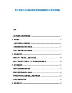 無人駕駛行業(yè)市場機(jī)遇探索及發(fā)展趨勢(shì)與投資布局報(bào)告