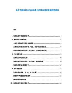 電子元器件行業市場供需分析評估投資發展趨勢報告