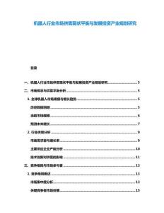 機器人行業市場供需現狀平衡與發展投資產業規劃研究