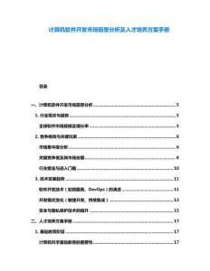 計算機軟件開發市場前景分析及人才培養方案手冊